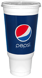 44 ounce cup with Pepsi logo.