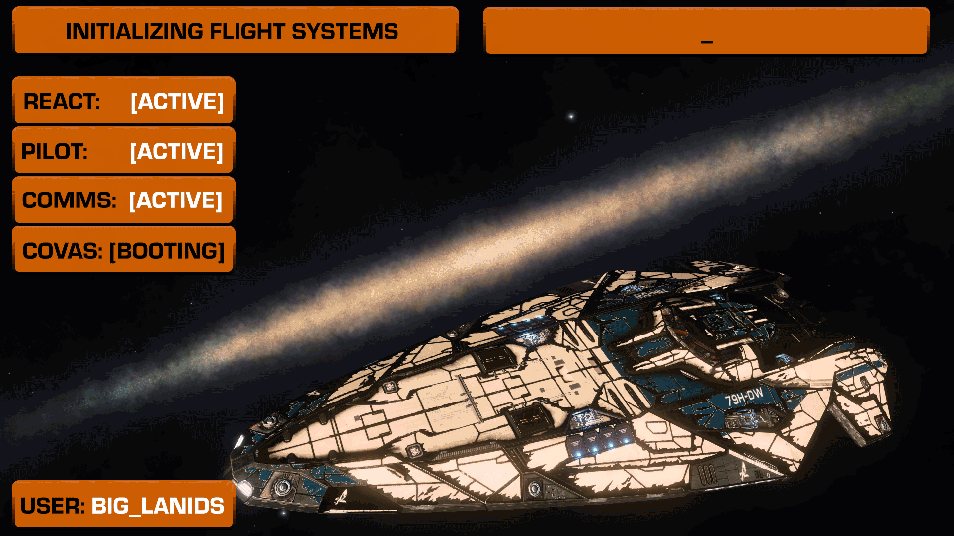 A Falcon Delacey Anaconda posed with the entire Milky Way behind it, at Beagle Point. Graphic overlay indicates stream is about to go live.